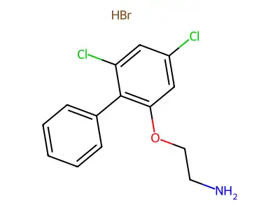 2-((4,6-Dichlorobiphenyl-2-yl)oxy)ethylamine hydrobromide structure