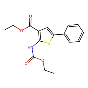 Ethyl 2-(ethoxycarbonylamino)-5-phenylthiophene-3-carboxylate structure