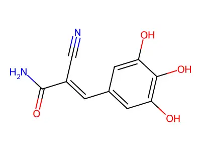 (E)-2-cyano-3-(3,4,5-trihydroxyphenyl)prop-2-enamide structure