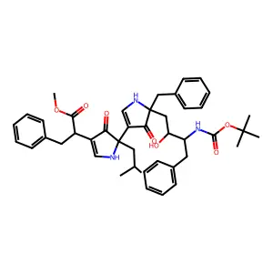 (2,3'-Bi-1H-pyrrole)-4-acetic acid, 5'-((2S,3S)-3-(((1,1-dimethylethoxy)carbonyl)amino)-2-hydroxy-4-phenylbutyl)-2,3,4',5'-tetrahydro-2-(2-methylpropyl)-3,4'-dioxo-alpha,5'-bis(phenylmethyl)-, methyl ester, (aR,2S,5'S)- structure