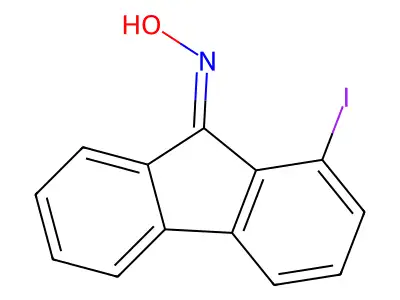 (NE)-N-(1-iodofluoren-9-ylidene)hydroxylamine structure