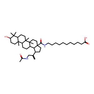 N-(3beta-Hydroxy-30-(acetylamino)lup-20(29)en-28-oyl)-11-aminoundecanoic acid structure