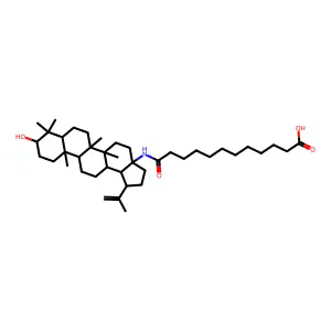 11-((3beta-Acetoxy-28-norlup-20(29)-en-17-yl)carbamoyl)undecanoic acid structure