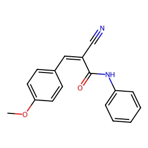 (2E)-2-cyano-3-(4-methoxyphenyl)-N-phenylprop-2-enamide structure