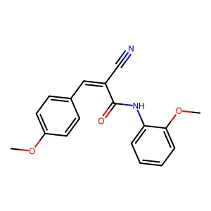 (E)-2-cyano-N-(2-methoxyphenyl)-3-(4-methoxyphenyl)prop-2-enamide structure