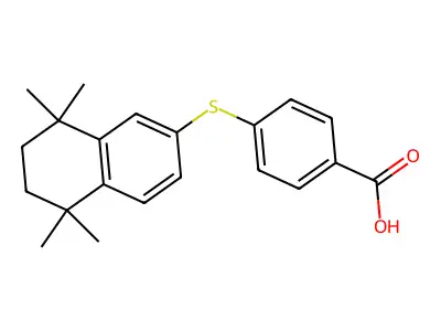 Benzoic acid, 4-((5,6,7,8-tetrahydro-5,5,8,8-tetramethyl-2-naphthalenyl)thio)- structure
