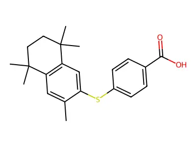 4-(3,5,5,8,8-Pentamethyl-5,6,7,8-tetrahydro-2-naphthylthio)benzoic acid structure