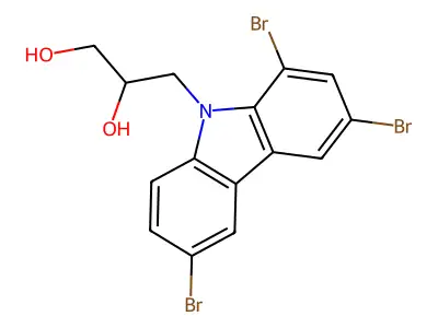 3-(1,3,6-Tribromocarbazol-9-yl)propane-1,2-diol structure