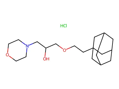 1-(2-((3r,5r,7r)-Adamantan-1-yl)ethoxy)-3-morpholinopropan-2-ol hydrochloride structure