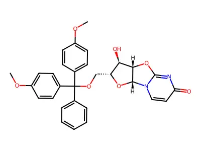 5'-O-(4,4'-Dimethoxytrityl)-2,2'-anhydro-D-uridine structure
