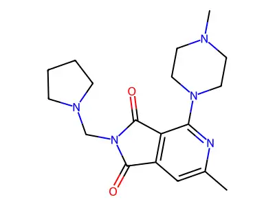 1H-Pyrrolo(3,4-c)pyridine-1,3(2H)-dione, 6-methyl-4-(4-methyl-1-piperazinyl)-2-(1-pyrrolidinylmethyl)- structure