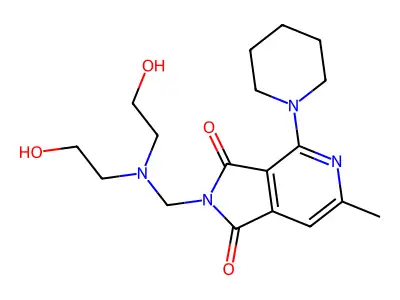 1H-Pyrrolo(3,4-c)pyridine-1,3(2H)-dione, 2-((bis(2-hydroxyethyl)amino)methyl)-6-methyl-4-(1-piperidinyl)- structure