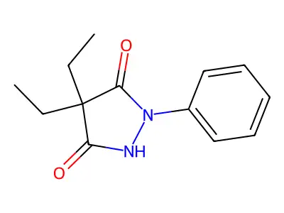 4,4-Diethyl-1-phenyl-3,5-pyrazolidinedione structure