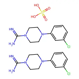 1-Piperazinecarboxamidine, 4-(m-chlorophenyl)-, hemisulfate structure