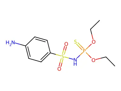 Phosphoramidothioic acid, [(4-aminophenyl)sulfonyl]-, O,O-diethyl ester structure