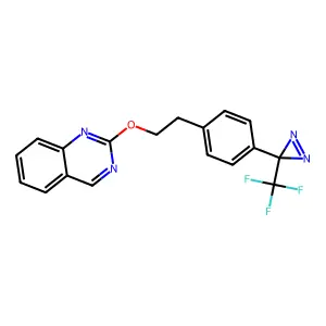 4-(4-(3-(trifluoromethyl)-3H-diazirin-3-yl)phenethoxy)quinazoline structure