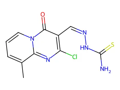[(E)-(2-chloro-9-methyl-4-oxo-pyrido[1,2-a]pyrimidin-3-yl)methyleneamino]thiourea structure
