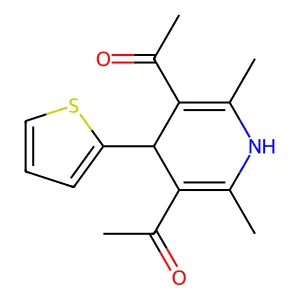 3,5-Diacetyl-2,6-dimethyl-4-(2-thienyl)-1,4-dihydropyridine structure