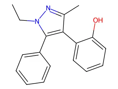 Phenol, 2-(1-ethyl-3-methyl-5-phenyl-1H-pyrazol-4-yl)- structure