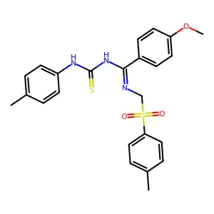 1-[C-(4-methoxyphenyl)-N-[(4-methylphenyl)sulfonylmethyl]carbonimidoyl]-3-(4-methylphenyl)thiourea structure