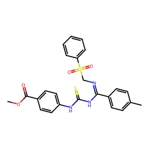 METHYL 4-({[(1Z)-{[(BENZENESULFONYL)METHYL]IMINO}(4-METHYLPHENYL)METHYL]CARBAMOTHIOYL}AMINO)BENZOATE structure