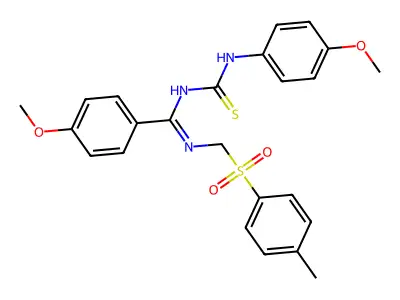 1-(4-METHOXYPHENYL)-3-[(1E)-(4-METHOXYPHENYL)({[(4-METHYLBENZENESULFONYL)METHYL]IMINO})METHYL]THIOUREA structure