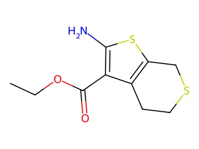 ethyl 2-amino-4H,5H,7H-thieno(2,3-c)thiopyran-3-carboxylate structure