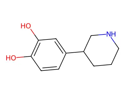 4-(Piperidin-3-yl)benzene-1,2-diol structure