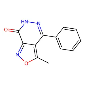 3-methyl-4-phenyl-6H,7H-(1,2)oxazolo(3,4-d)pyridazin-7-one structure