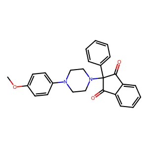 1,3-Indandione, 2-(4-(p-methoxyphenyl)-1-piperazinyl)-2-phenyl- structure