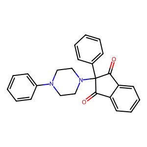 1,3-Indandione, 2-phenyl-2-(4-phenyl-1-piperazinyl)- structure