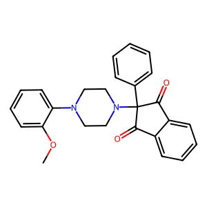 1,3-Indandione, 2-(4-(o-methoxyphenyl)-1-piperazinyl)-2-phenyl- structure
