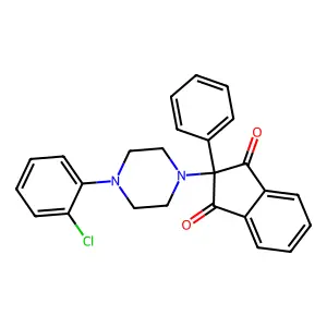 1,3-Indandione, 2-(4-(o-chlorophenyl)-1-piperazinyl)-2-phenyl- structure