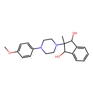 2-(4-(p-Methoxyphenyl)-1-piperazinyl)-2-methyl-1,3-indandiol structure