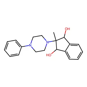 1,3-Indandiol, 2-methyl-2-(4-phenyl-1-piperazinyl)- structure