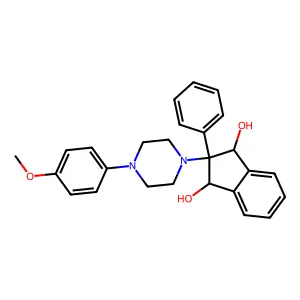 2-(4-(p-Methoxyphenyl)-1-piperazinyl)-2-phenyl-1,3-indandiol structure