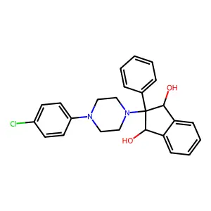 1,3-Indandiol, 2-(4-(p-chlorophenyl)-1-piperazinyl)-2-phenyl- structure