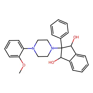 2-(4-(o-Methoxyphenyl)-1-piperazinyl)-2-phenyl-1,3-indandiol structure