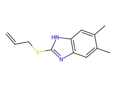 2-Allylsulfanyl-5,6-dimethyl-1H-benzoimidazole structure