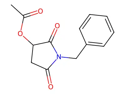 1-Benzyl-2,5-dioxo-pyrrolidin-3-YL acetate structure