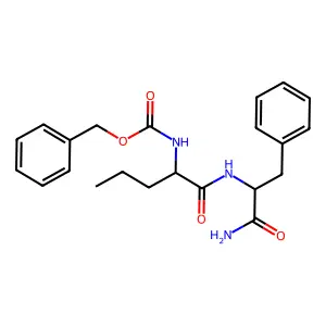 Benzyl N-[1-[(1-carbamoyl-2-phenyl-ethyl)carbamoyl]butyl]carbamate structure