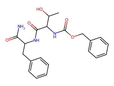 Carbobenzyloxy-L-threonyl-L-phenylalaninamide structure