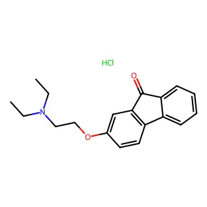 9H-Fluoren-9-one, 2-(2-(diethylamino)ethoxy)-, hydrochloride structure