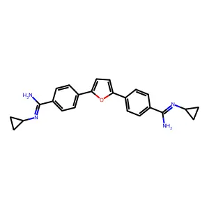 Benzenecarboximidamide, 4,4'-(2,5-furandiyl)bis[N-cyclopropyl- structure