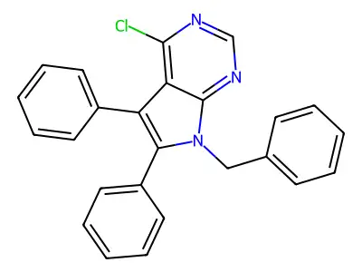 7-benzyl-4-chloro-5,6-diphenyl-7H-pyrrolo[2,3-d]pyrimidine structure