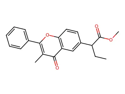 Methyl 2-(3-methyl-2-phenylchromon-6-yl)butanoate structure