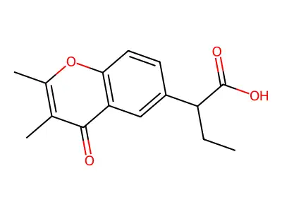 2-(2,3-Dimethyl-4-oxo-4H-1-benzopyran-6-yl)butanoic acid structure