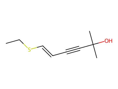 5-Hexen-3-yn-2-ol, 6-(ethylthio)-2-methyl- structure