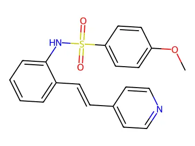 4-methoxy-N-[2-[2-(4-pyridyl)vinyl]phenyl]benzenesulfonamide structure
