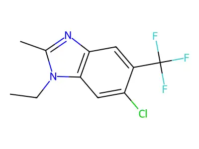 1H-Benzimidazole, 6-chloro-1-ethyl-2-methyl-5-(trifluoromethyl)- structure